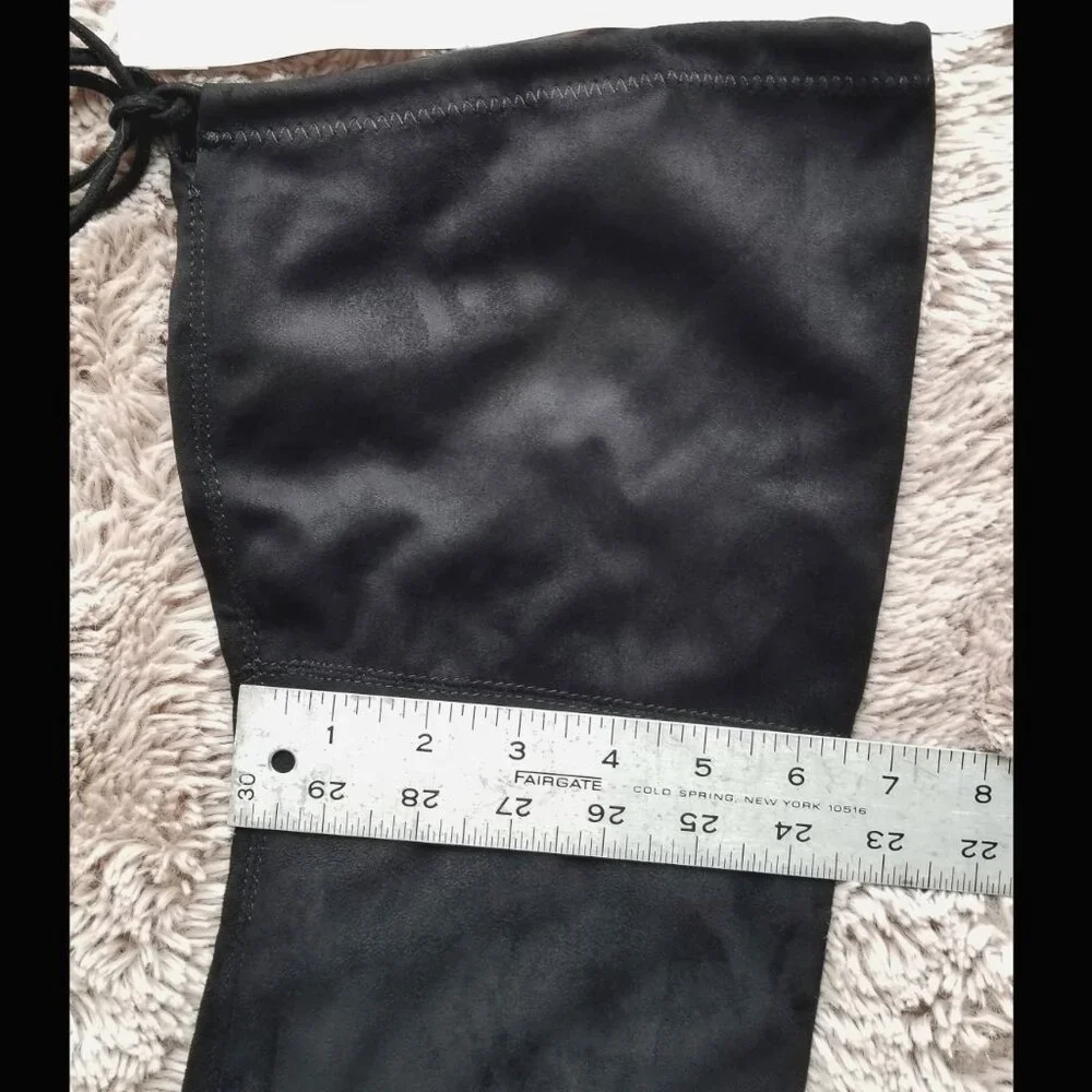 Catherine Malandrino Verda Thigh Hi Boot Over The Knee Size 8.5 Black Faux Suede - Picture 6 of 15
